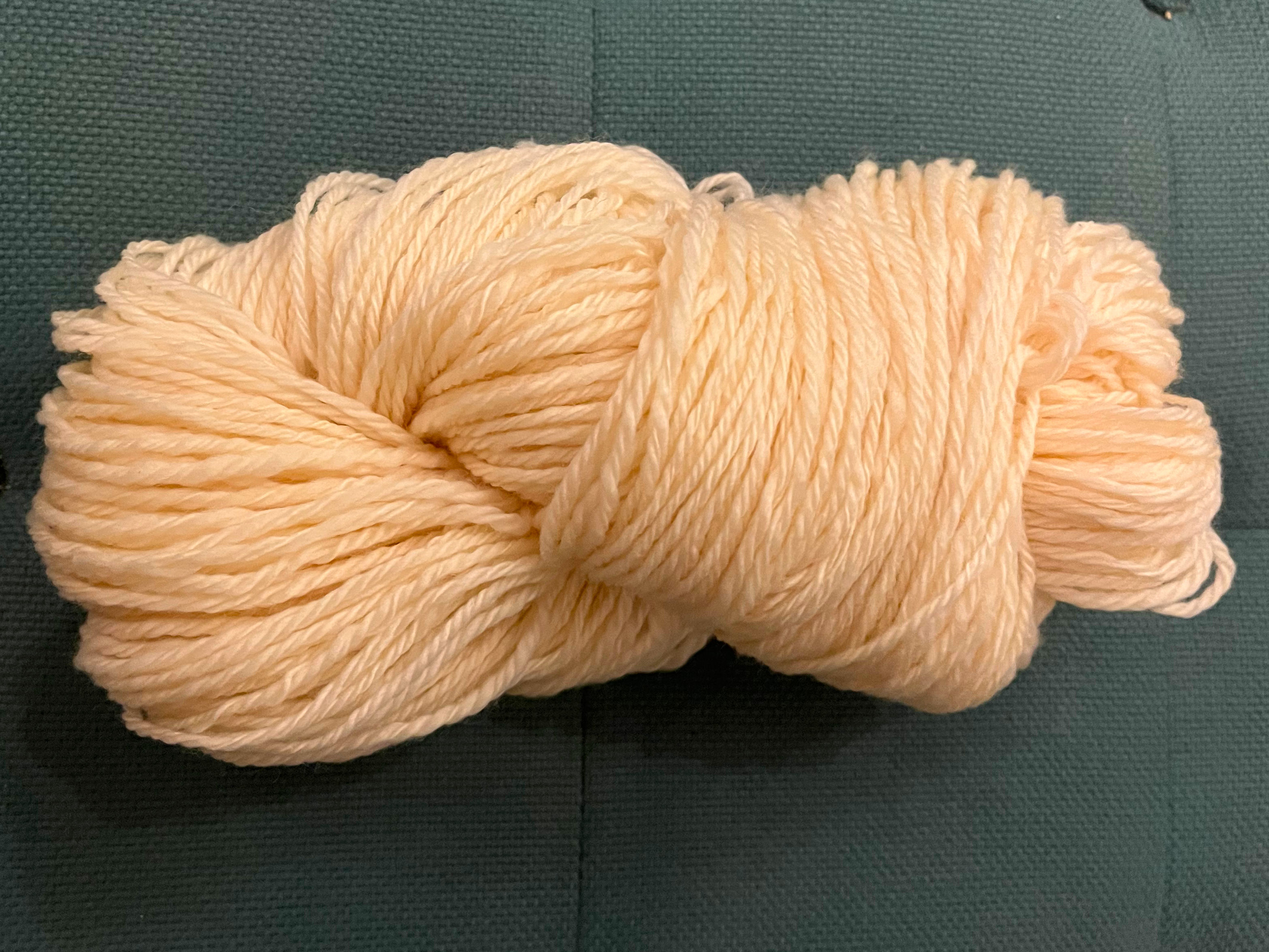 A photo of AJ's handspun yarn mentioned in the episode